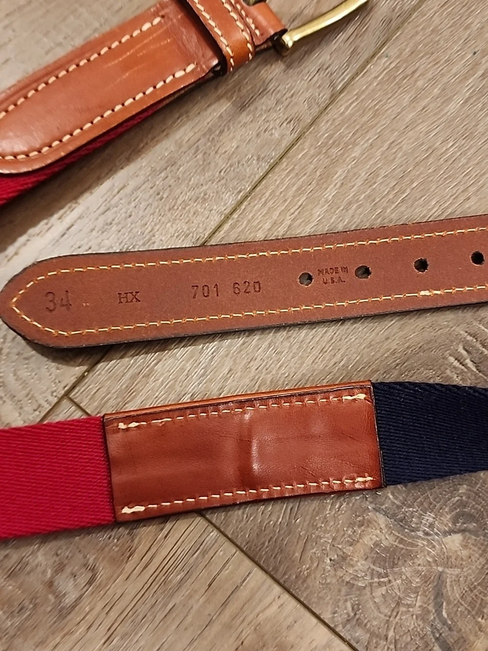Vintage 90s Y2K Tommy Hilfiger Belt Surplus Style Brass Buckle USA Men's size 34